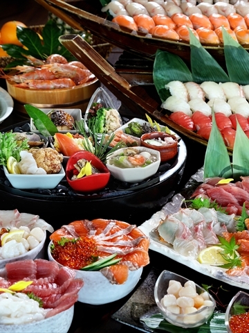 寿司、海鮮丼食べ放題付きランチバイキング